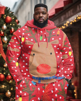 Big Guys Polka Dot Elk Christmas Hoodie & Pants Two Piece Set